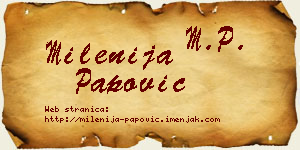 Milenija Papović vizit kartica